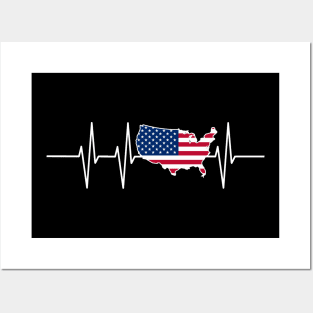 Veteran Heartbeat USA - Pride 4th July Gift Posters and Art